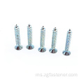 DIN7982 gred8.8 Blue White Zinc Cross Recessed Countersunk Head Tapping Screws